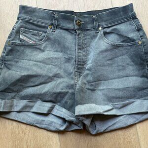 Vintage Diesel Industries Womens R-SCOTT Gray Denim‎ Cuffed 28 Jean Shorts